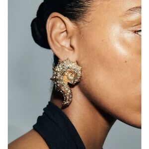 NWT Zara jewel shell earrings